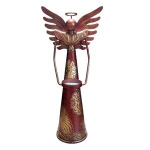 Pier 1 Decorative Metal Angel Tea Light Candle Holder AS IS PAINT CHIP ON BACK